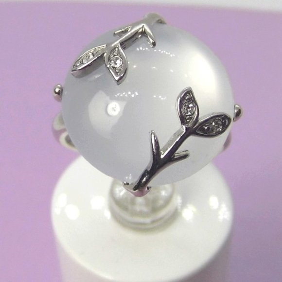 Opalite LEAF Wrap Ring size 8 - Picture 2 of 4